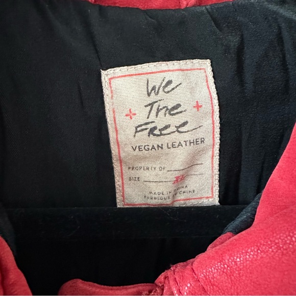 Free People Blair Faux Suede Jacket in Red SZ XL - Picture 5 of 10